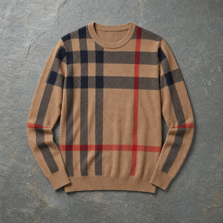 Men's Plaid Knit Sweater