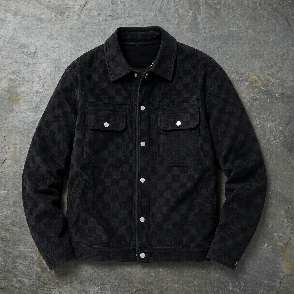 Men's Checkered Suede Jacket