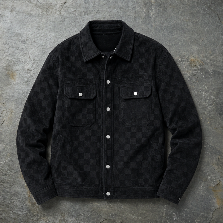 Men's Checkered Suede Jacket