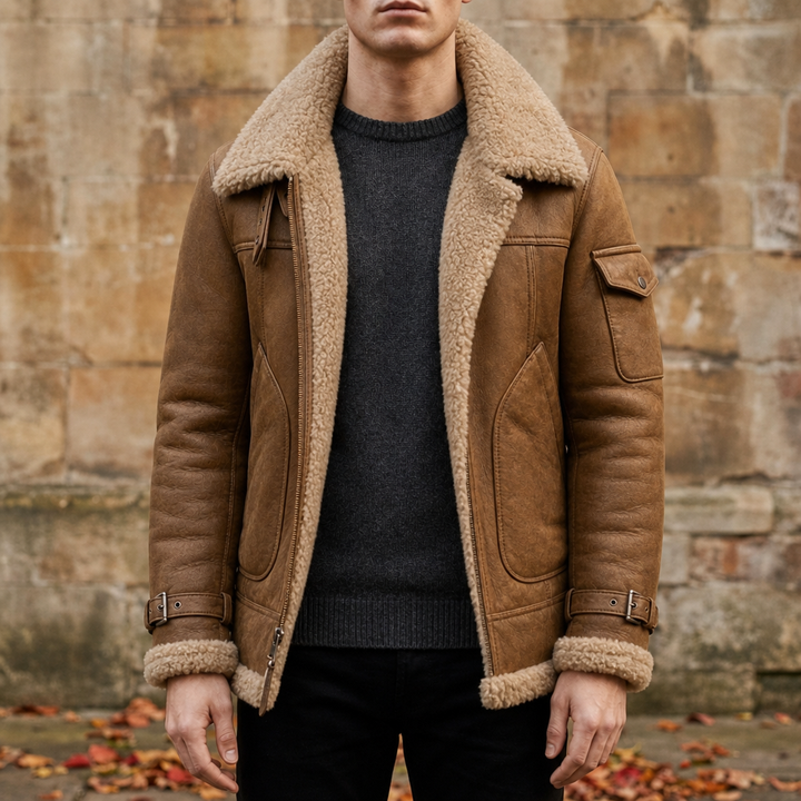 Men's Shearling Lined Leather Jacket