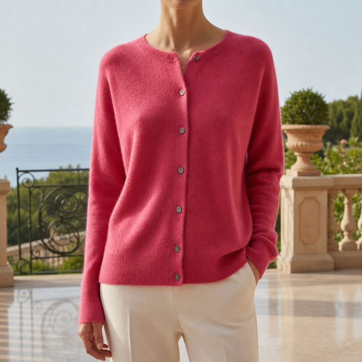 Women's Round Neck Cardigan Sweater