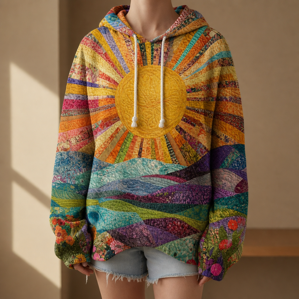 Women's Quilted Patchwork Hoodie