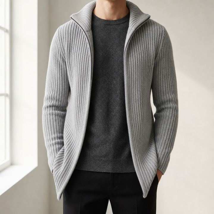 Men's Ribbed Knit Cardigan