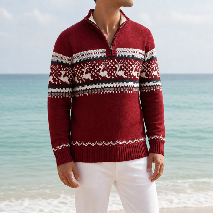 Men's Fair Isle Half-Zip Sweater