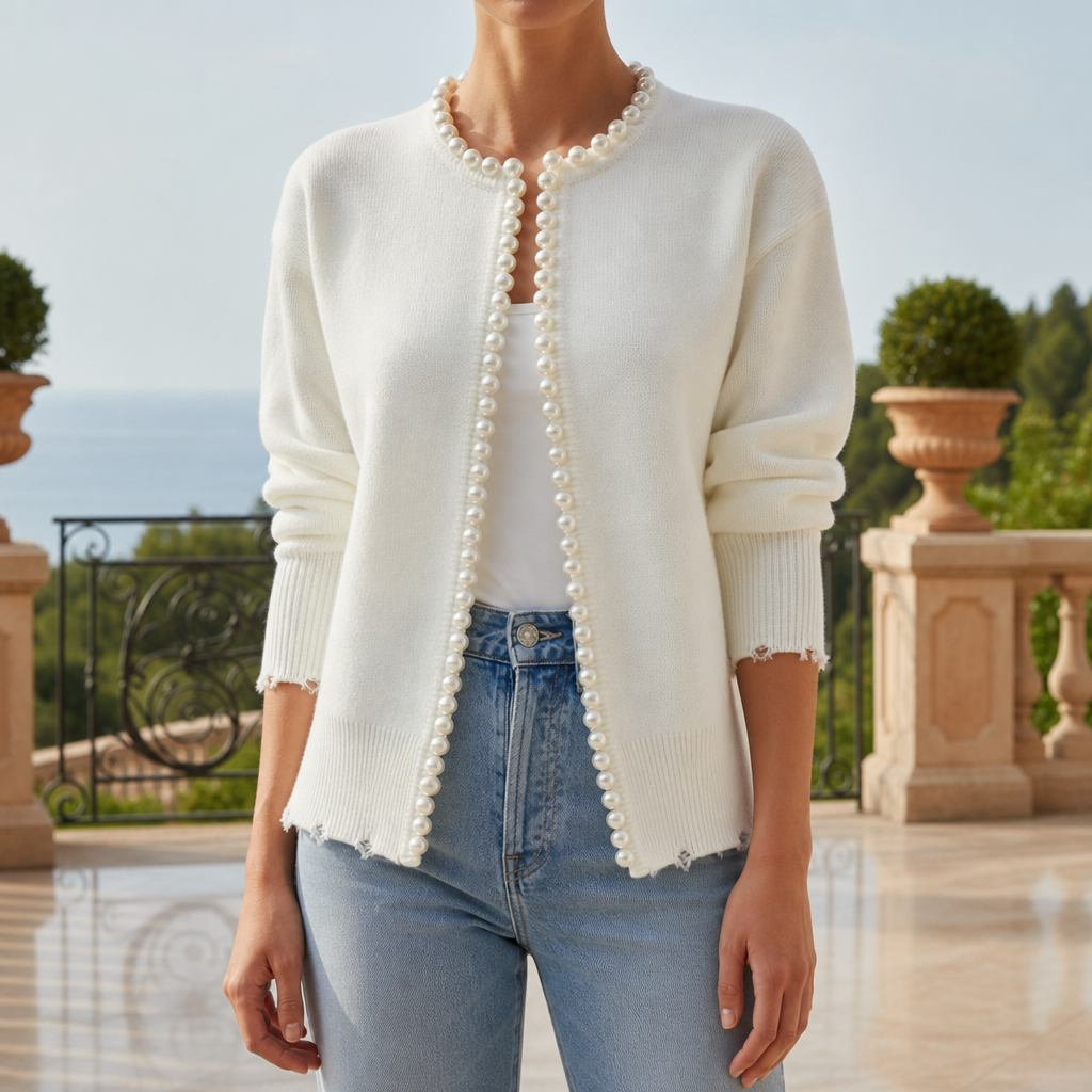 Women's Pearl Trim Cardigan