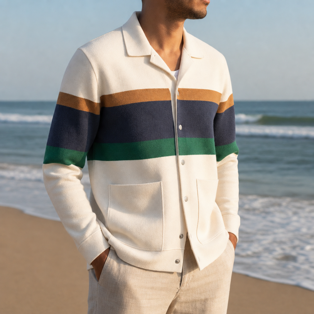 Men's Striped Knit Jacket