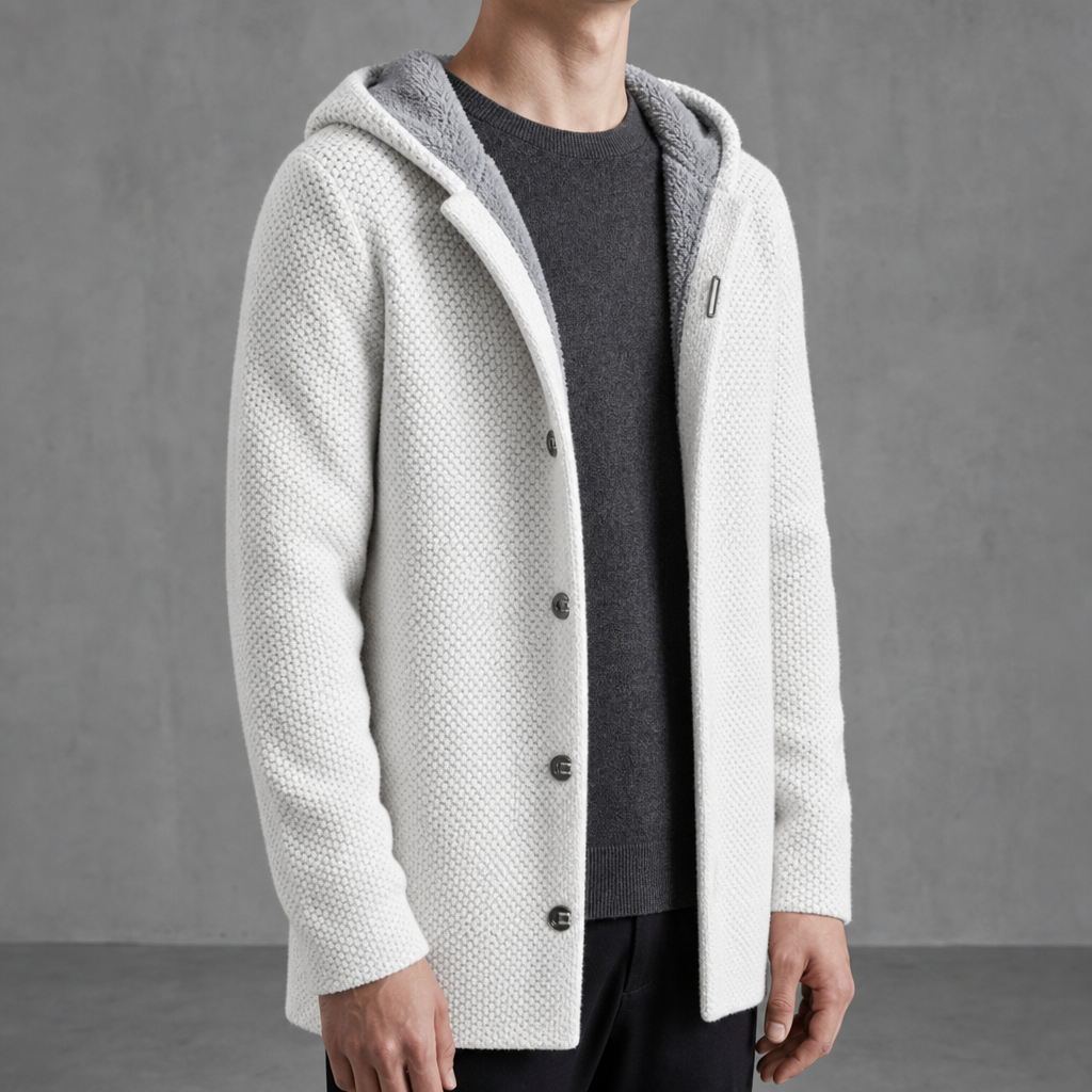 Men's Fleece-Lined Hooded Cardigan