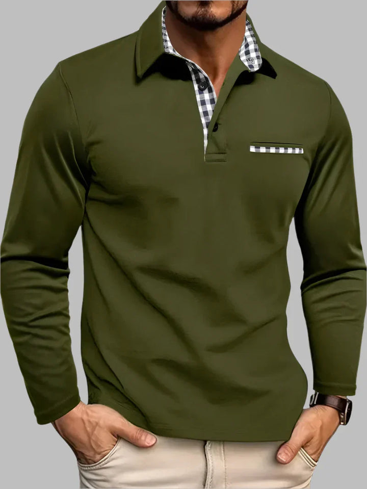 Men's Classic Long-Sleeve Summer Polo Shirt