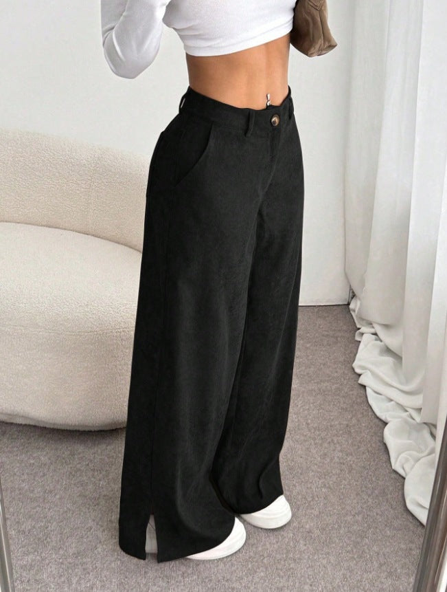 Women's Chic High-Waist Wide Leg Split Pants