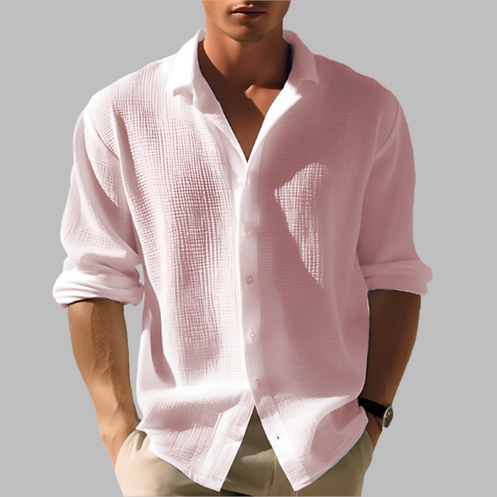 Men's Lightweight Solid Color Cotton Linen Shirt