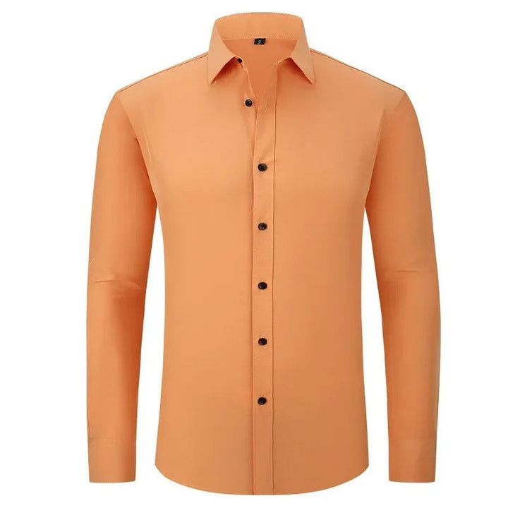 Men's Business Shirt with Button Bar for Professional Style