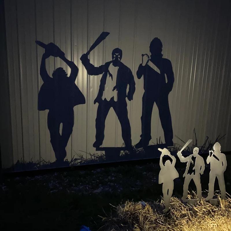 Halloween's Metal Villain Shadow Caster Yard Stake with Spotlight Projection