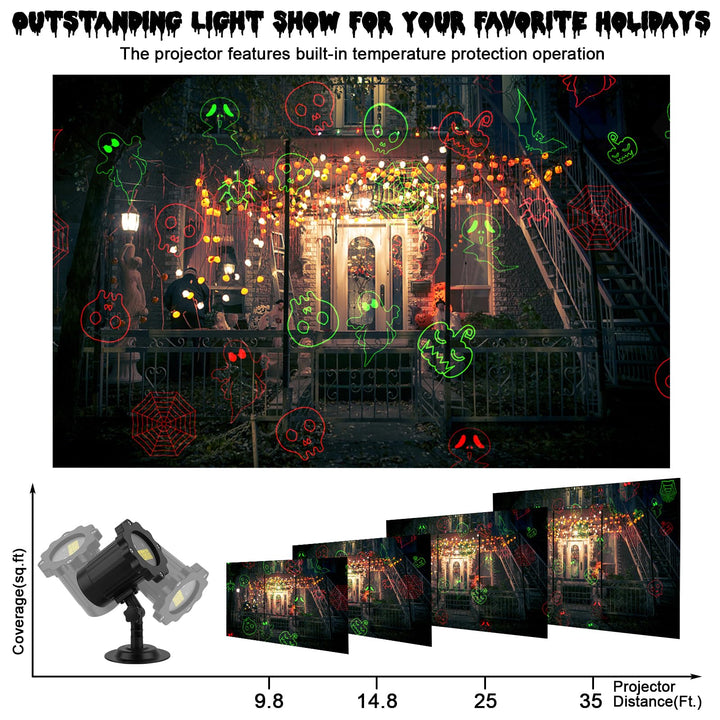 Halloween's Outdoor Laser Projector with Remote & Timer for Displays