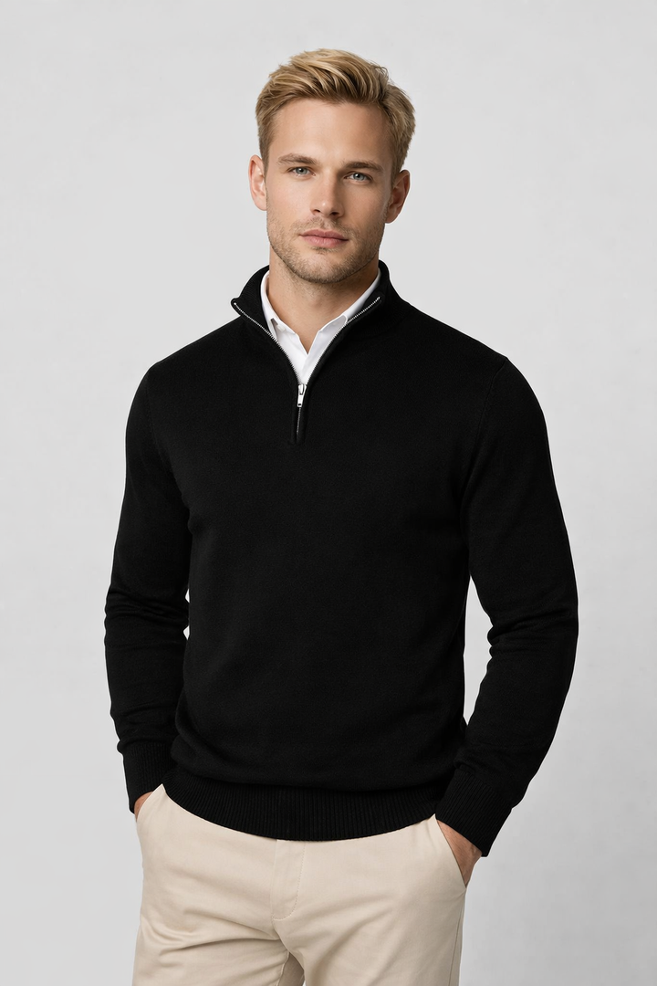 Men's Modern Half Zip High Neck Sweater