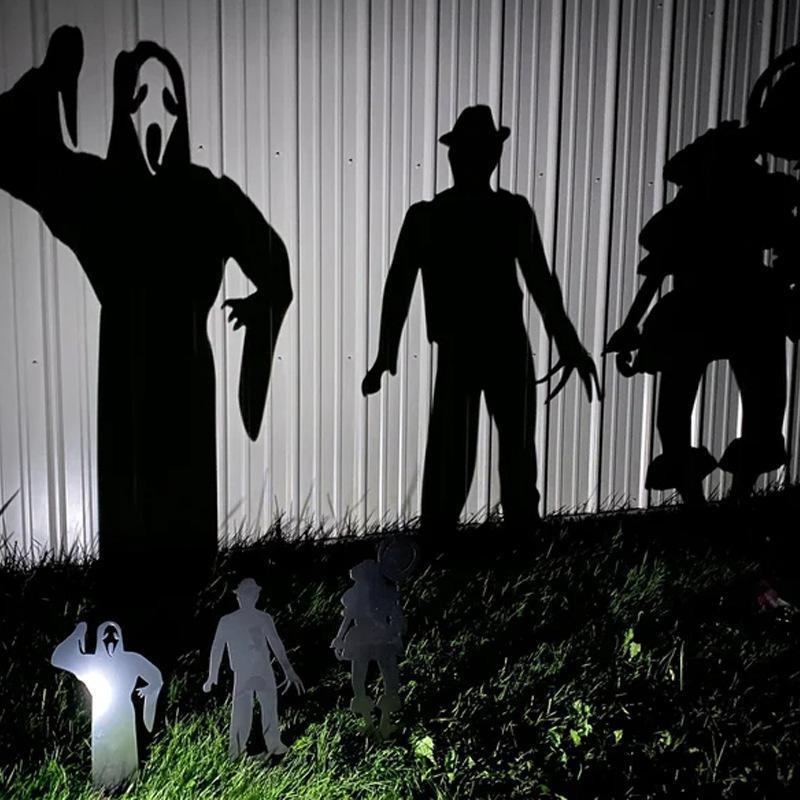 Halloween's Metal Villain Shadow Caster Yard Stake with Spotlight Projection