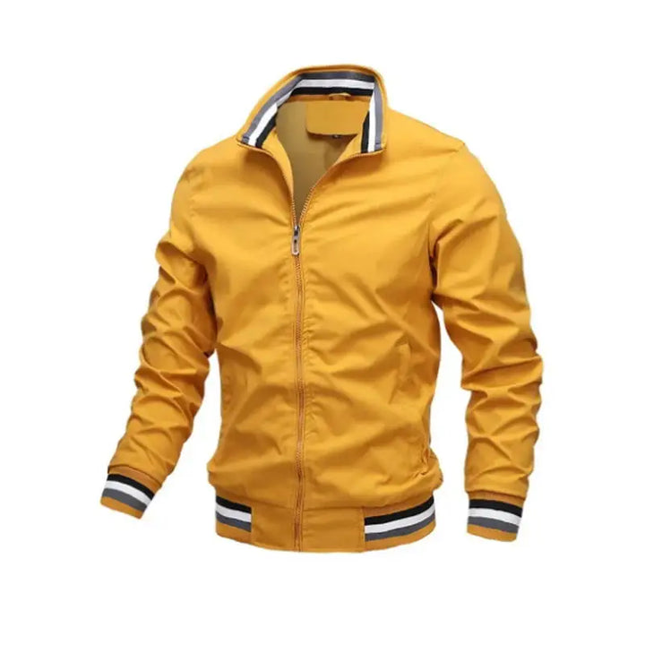 Men's Lightweight Waterproof White Bomber Windbreaker Jacket