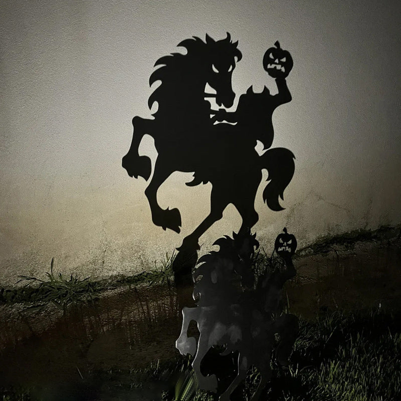 Halloween's Metal Villain Shadow Caster Yard Stake with Spotlight Projection