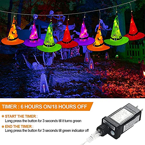 Halloween's Witch Hat String Lights 44ft with 104 Warm White LEDs
