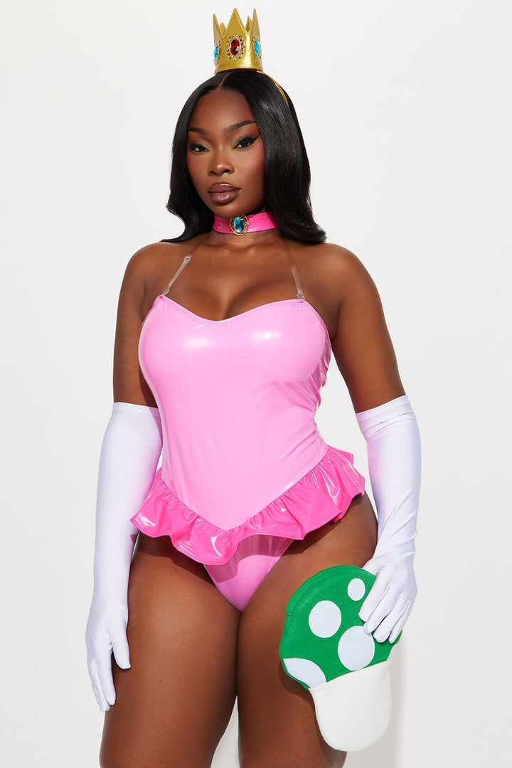 Halloween's Pink Princess Costume Set with Peplum Top, Headpiece & Gloves