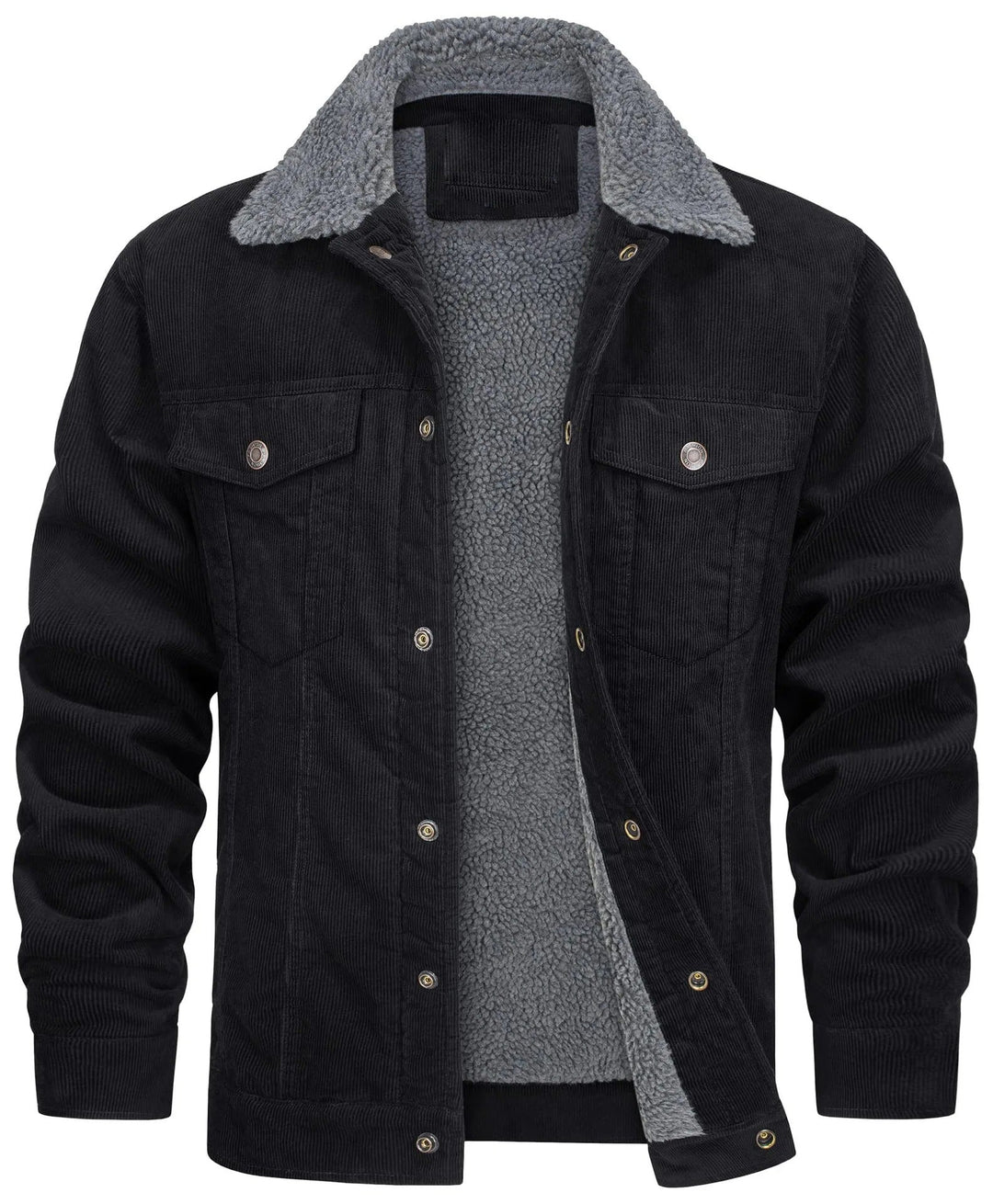 Men's Feeded Cord Jacket with Sherpa Collar for Ultimate Comfort