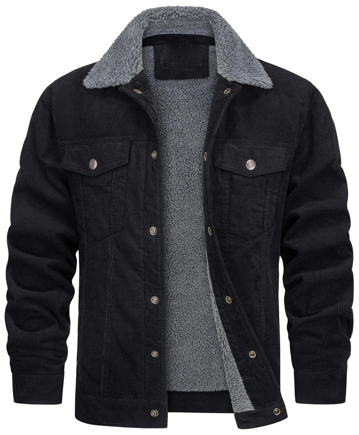 Men's Feeded Cord Jacket with Sherpa Collar for Ultimate Comfort
