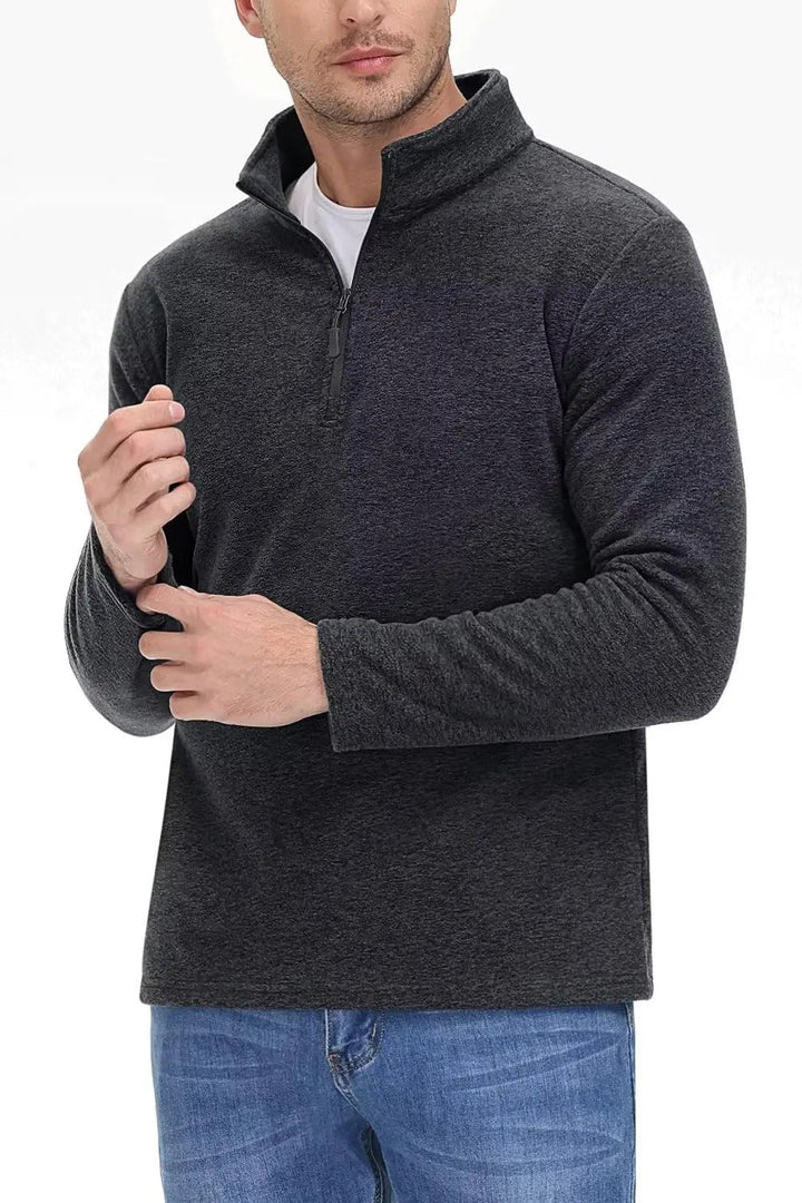 Men's Fleece Sweater with Half Zipper for Ultimate Warmth