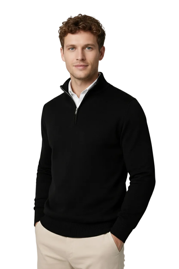 Men's Modern Half Zip High Neck Sweater