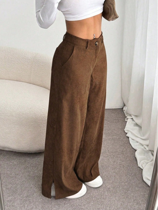 Women's Chic High-Waist Wide Leg Split Pants