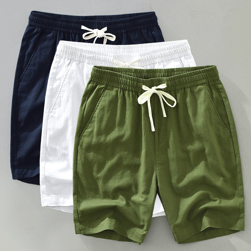 Men's Casual Linen Shorts for Summer Beachwear