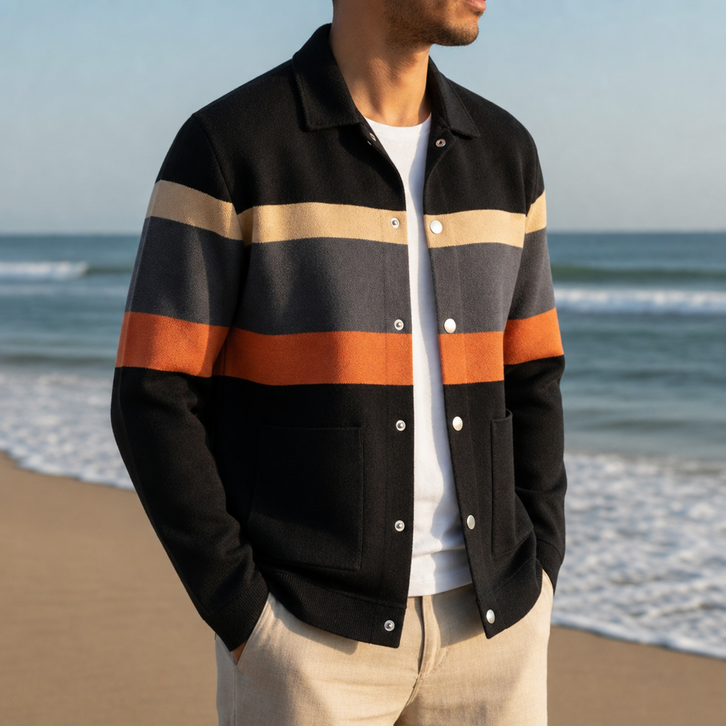 Men's Striped Knit Jacket