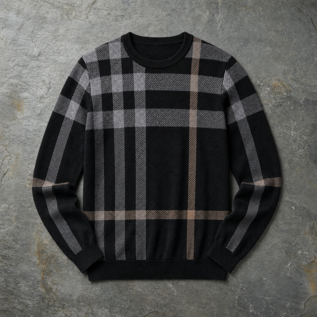 Men's Plaid Knit Sweater