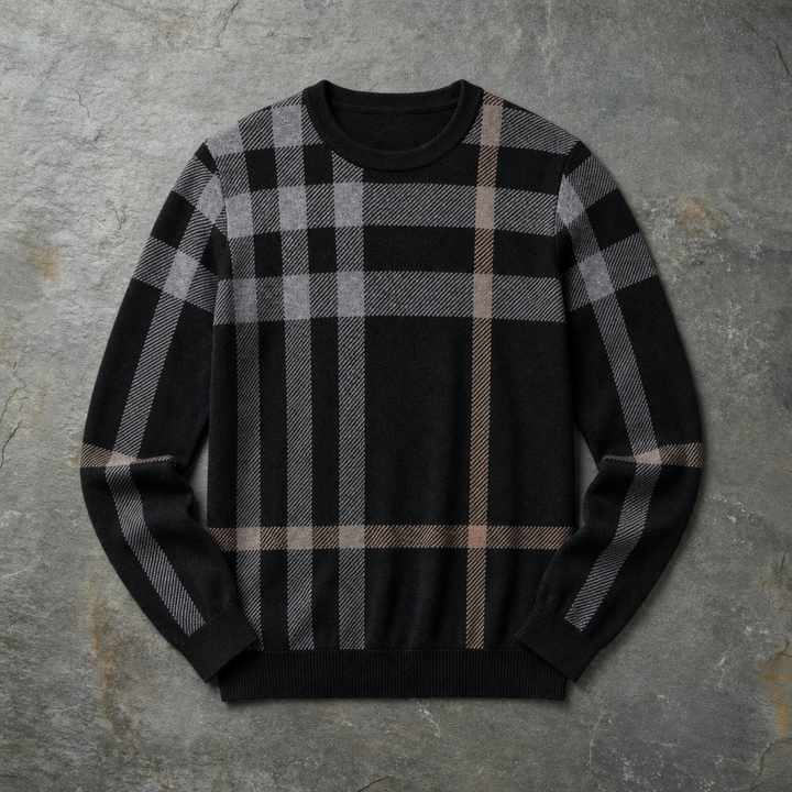 Men's Plaid Knit Sweater