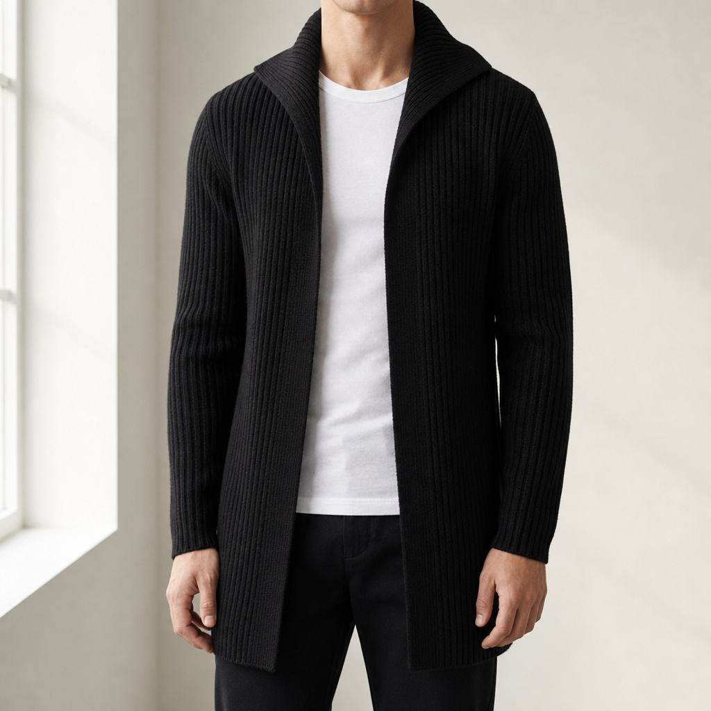 Men's Ribbed Knit Cardigan