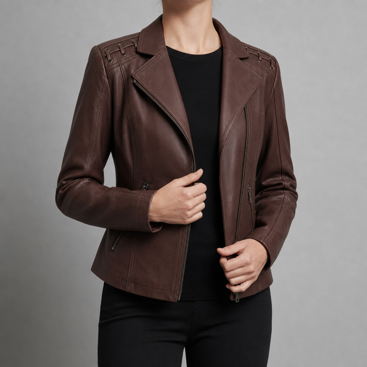 Women's Lace-Up Moto Jacket