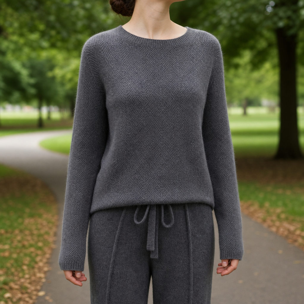 Women's Open Knit Crewneck Sweater
