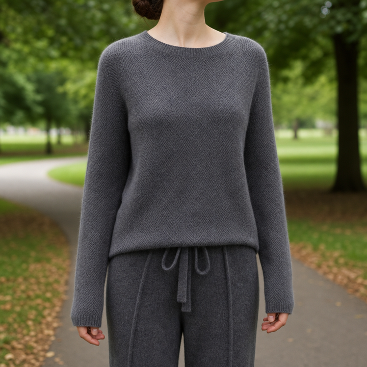 Women's Open Knit Crewneck Sweater