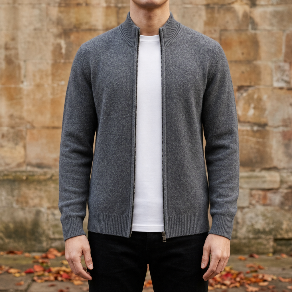 Men's Cashmere Zip Jacket