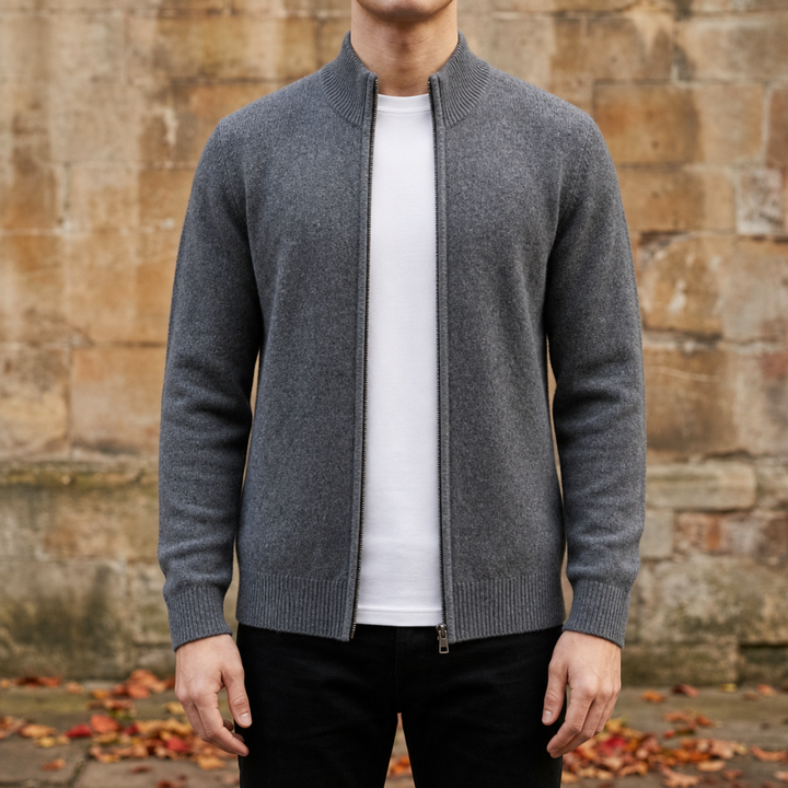 Men's Cashmere Zip Jacket