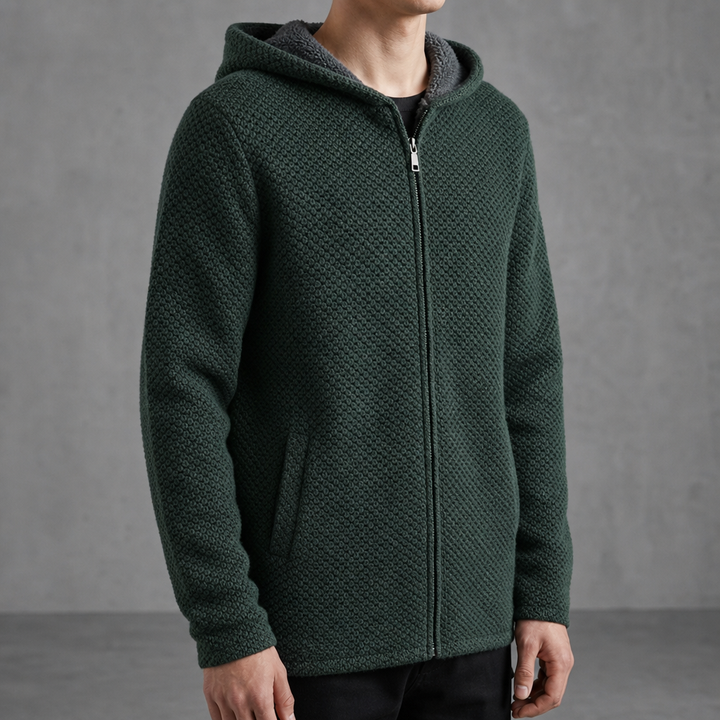 Men's Fleece-Lined Hooded Cardigan