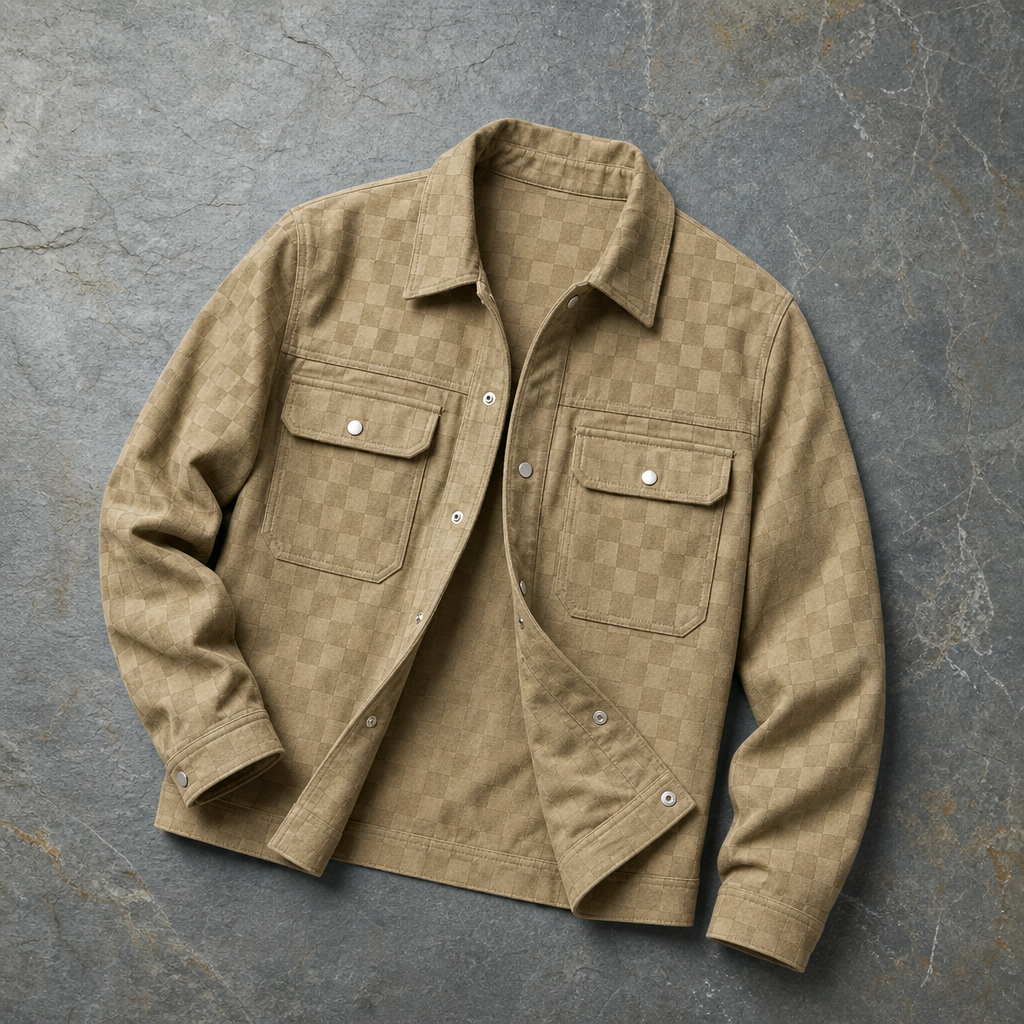 Men's Checkered Suede Jacket