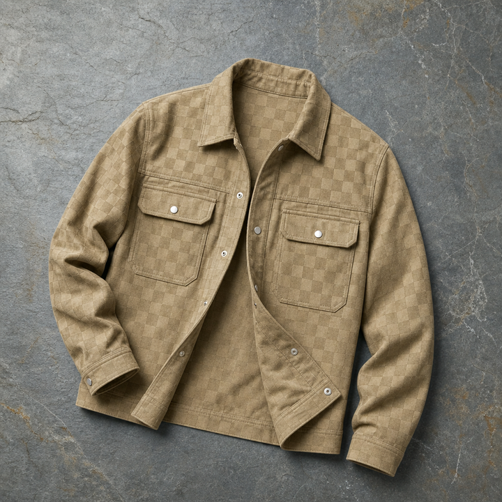 Men's Checkered Suede Jacket