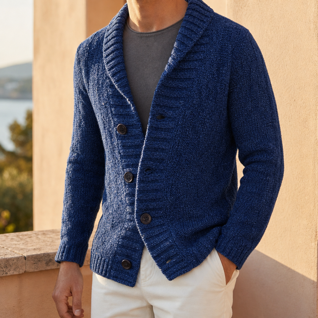 Men's Vintage Lapel Knit Cardigan