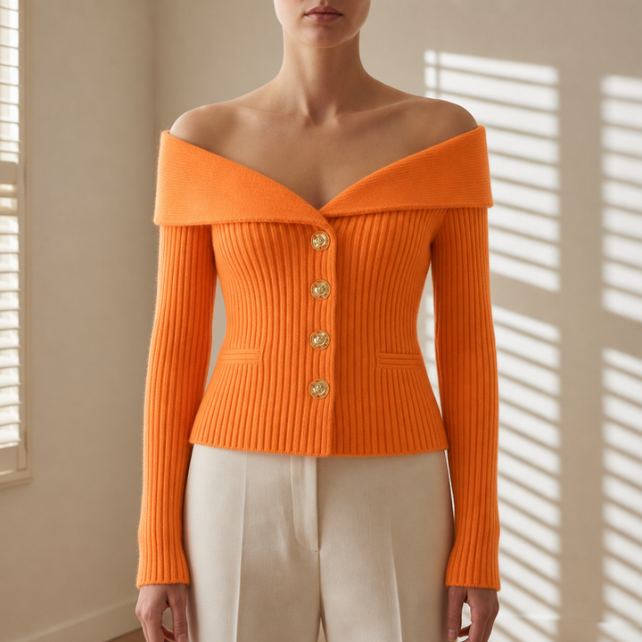Women's Off-Shoulder Knit Cardigan