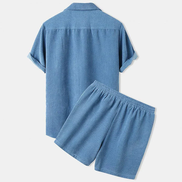 Men's Corduroy Shorts Set for Comfortable Summer Style