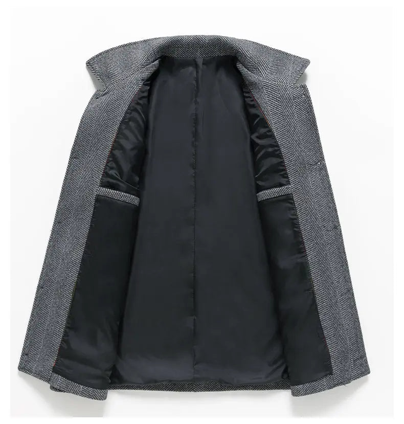 Men's Elegant Herringbone Pattern Jacket