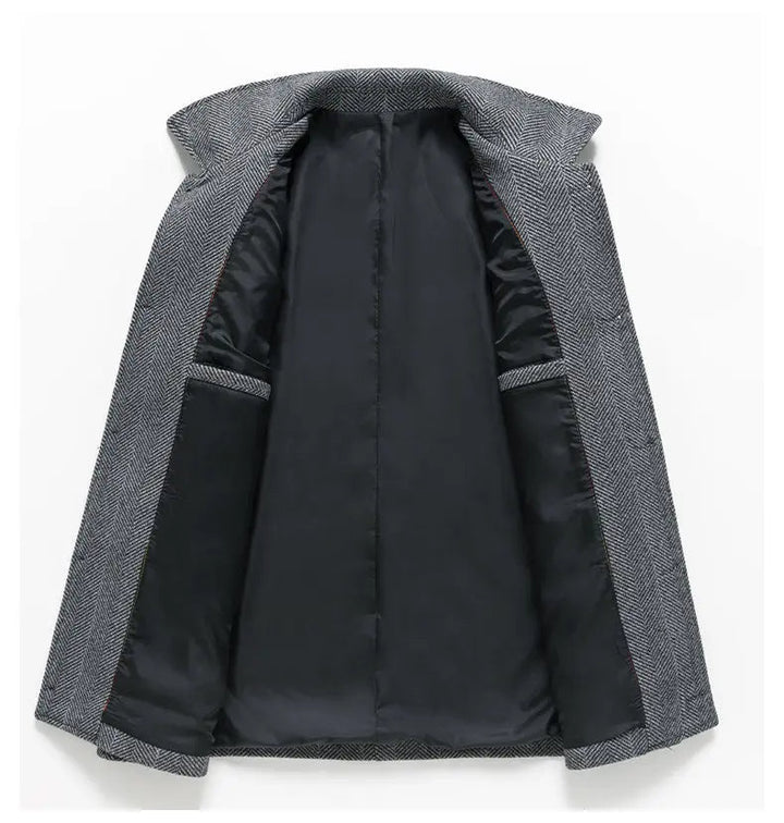 Men's Elegant Herringbone Pattern Jacket