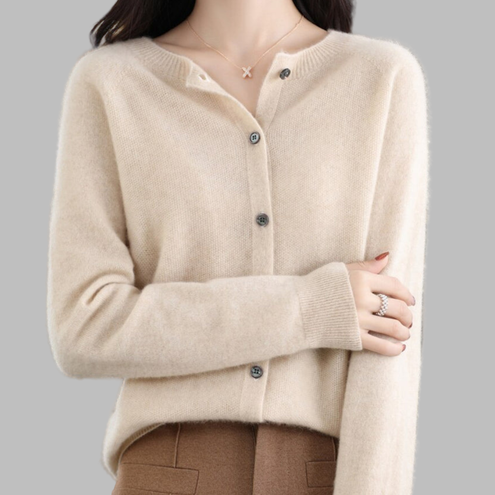 Women's O-Neck Knit Cardigan