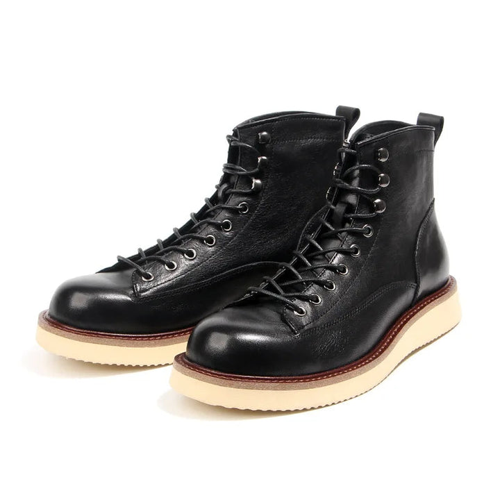 Men's Classic Lace-Up Boots with Contrast Sole