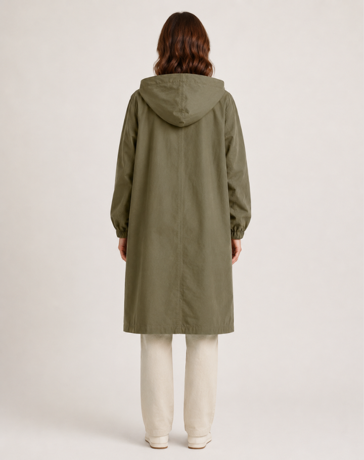 Women's Lightweight Hooded Trench Coat for Everyday Wear