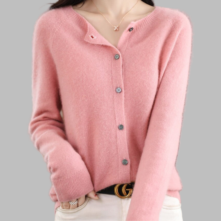 Women's O-Neck Knit Cardigan